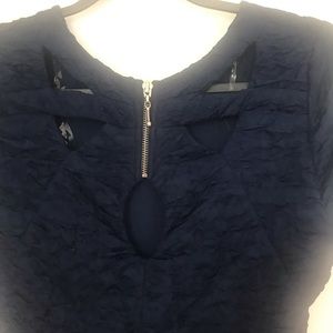 Textured navy dress